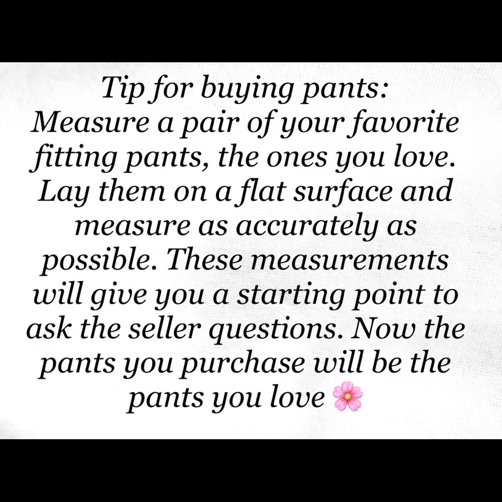 Tip for pant purchase